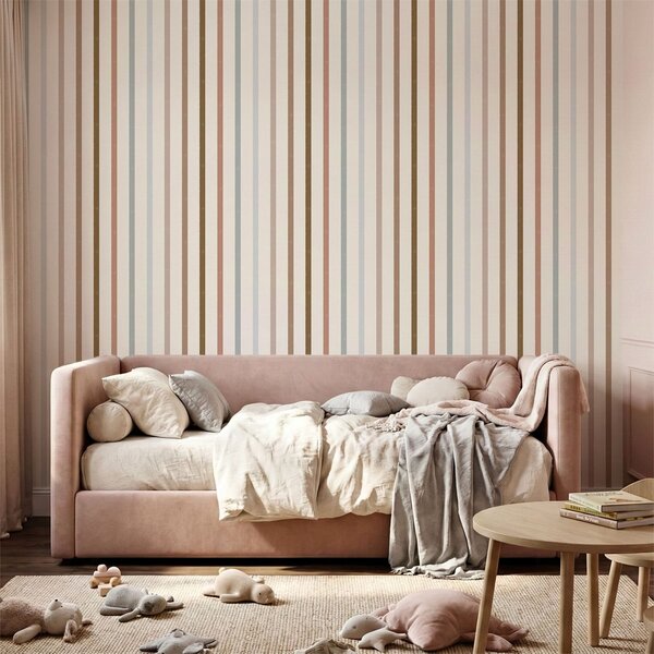 Carta da parati Righe verticali multicolori con una leggera, Parati geometrica classici, Parati geometrica a righe classici, a01184v3 : Uwalls.it