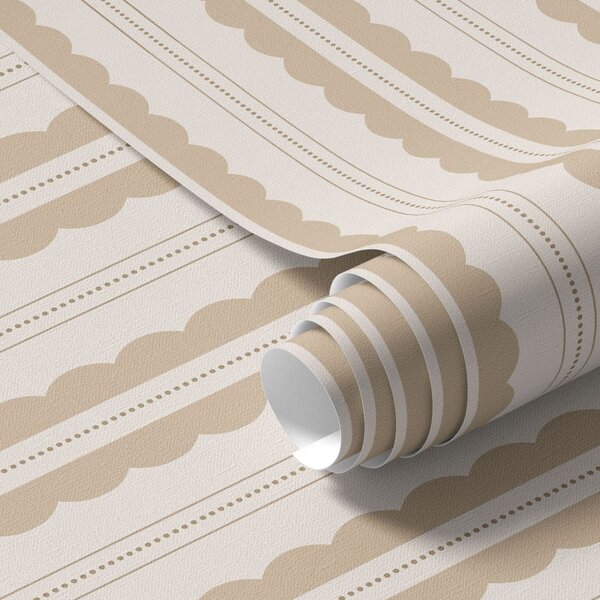Carta da parati Righe ondulate beige con un delicato contrasto, Parati geometrica classici, Parati geometrica a righe classici, a01185v5 : Uwalls.it