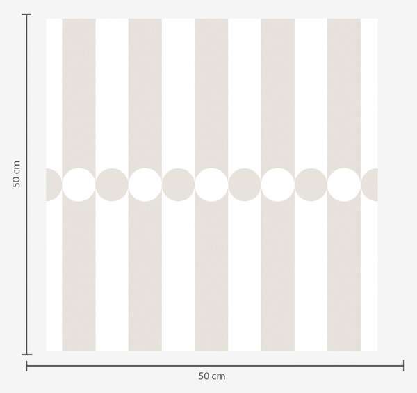 Carta da parati Righe chiare neutre con una fila di cerchi, Parati astratta classici, a01186v2 : Uwalls.it