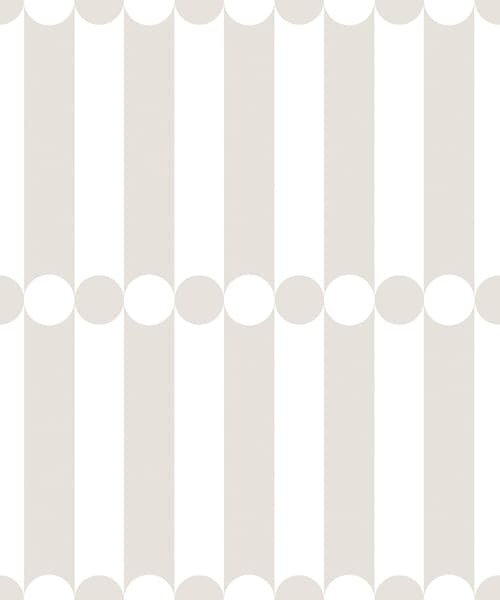 Carta da parati Righe chiare neutre con una fila di cerchi, Parati astratta classici, a01186v2 : Uwalls.it