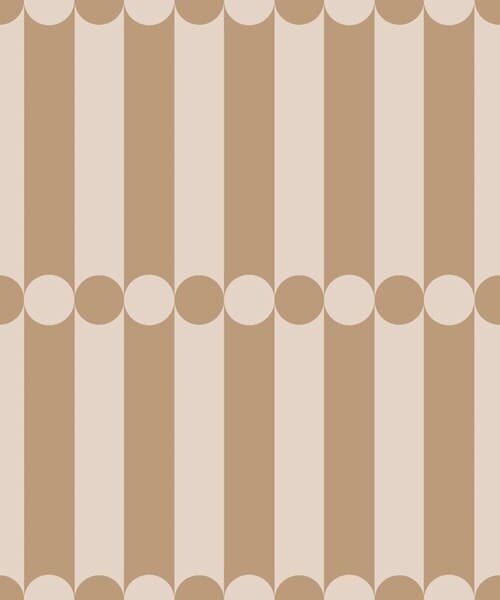 Carta da parati Righe beige calde con cerchi al centro, Parati astratta classici, a01186v1 : Uwalls.it