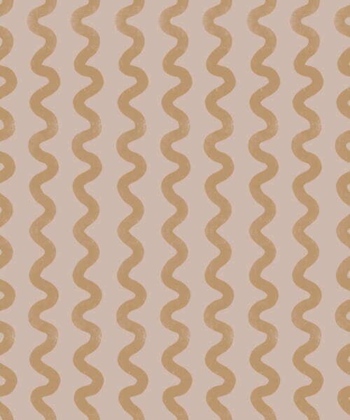 Carta da parati Motivo a onde color senape su sfondo beige, Parati astratta classici, a01187v1 : Uwalls.it