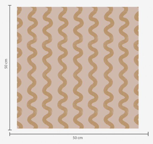 Carta da parati Motivo a onde color senape su sfondo beige, Parati astratta classici, a01187v1 : Uwalls.it