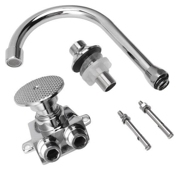 Pedale per controllo a pedale - Rubinetto da cucina - Ottone resistente - Flusso d'acqua rapido - Tubo flessibile - Design senza contatto