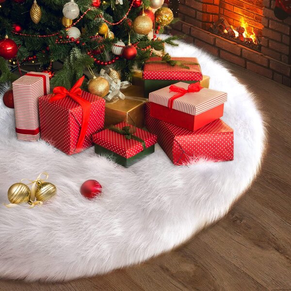 Solidchoice - Coperta in peluche per albero di Natale, 120 cm, ideale per decorazioni natalizie