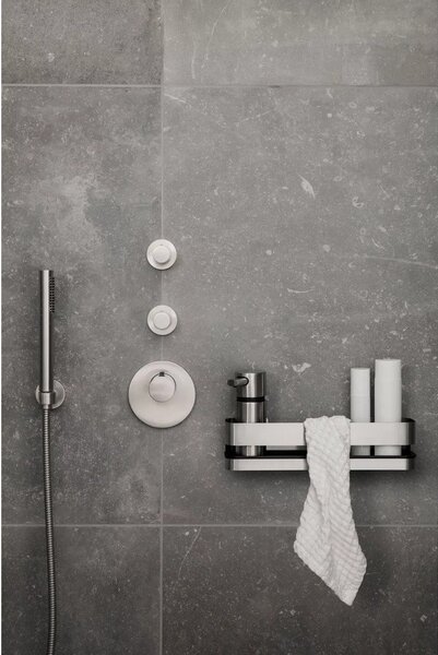 Mensola da bagno da parete nera in acciaio inox Nexio – Blomus