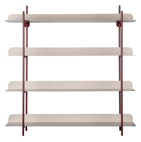 Mensola burgundy/grigia in metallo con ripiani multipli 60 cm Reina Cuatro – PT LIVING