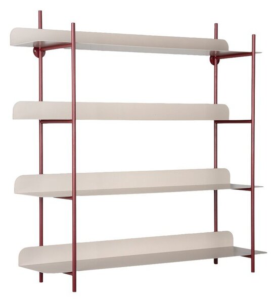 Mensola burgundy/grigia in metallo con ripiani multipli 60 cm Reina Cuatro – PT LIVING