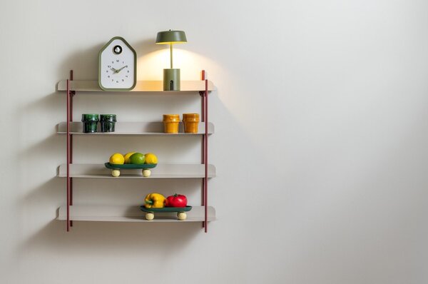 Mensola burgundy/grigia in metallo con ripiani multipli 60 cm Reina Cuatro – PT LIVING
