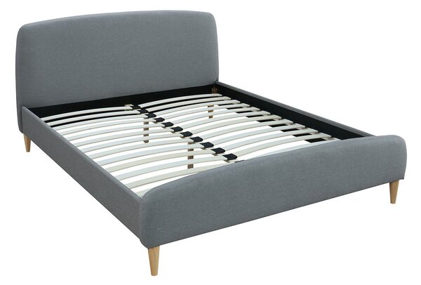Letto design in tessuto Grigio legno 140 x 200 NIELS