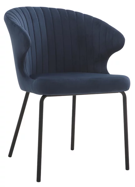 Sedia design in velluto Blu scuro REQUIEM