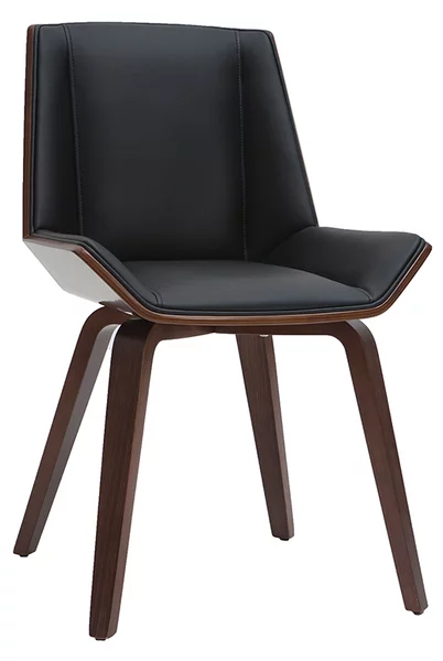 Sedia di design nera e legno scuro MELKIOR