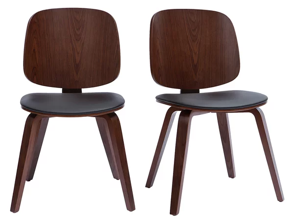 Sedie legno scuro e nero (set di 2) BECK