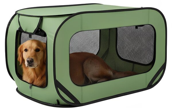 Elzusha - Trasportino pieghevole per cani, realizzato in tessuto Oxford, dimensioni 94x53x53 cm, colore grigio