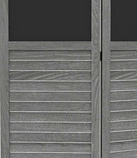 HOMCOM Separè Pieghevole in 4 Pannelli in Legno con Lavagne 162x172 cm Grigio | Aosom Italy