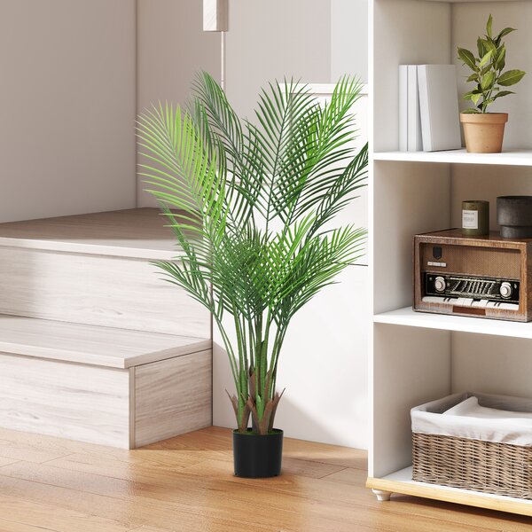 HOMCOM Pianta artificiale da interno alta 120 cm, con vaso in plastica, Verde | Aosom Italy