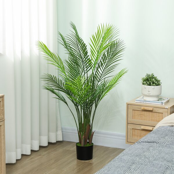 HOMCOM Pianta artificiale da interno alta 120 cm, con vaso in plastica, Verde | Aosom Italy
