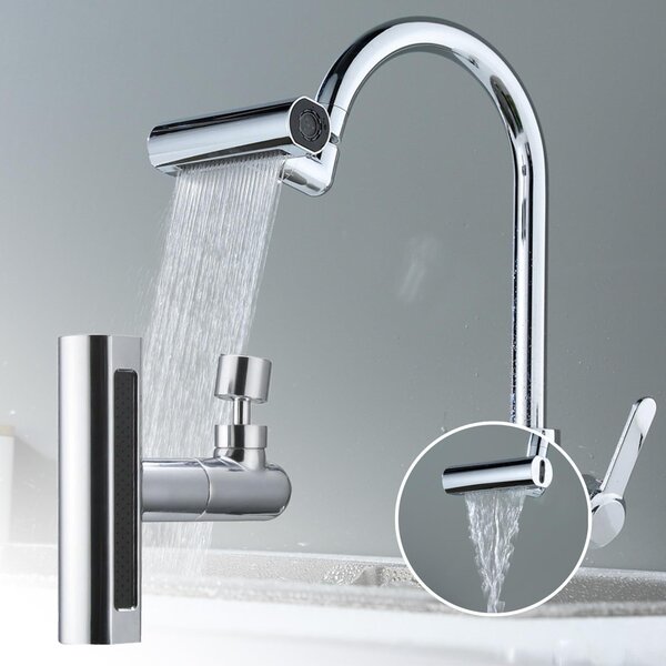 Solidchoice - Rubinetto da cucina con getto a cascata e funzione di rotazione a 360°