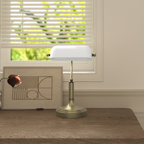 HOMCOM Lampada da Tavolo Regolabile con Interruttore, 26.8x22x39.5 cm, Bianco | Aosom Italy