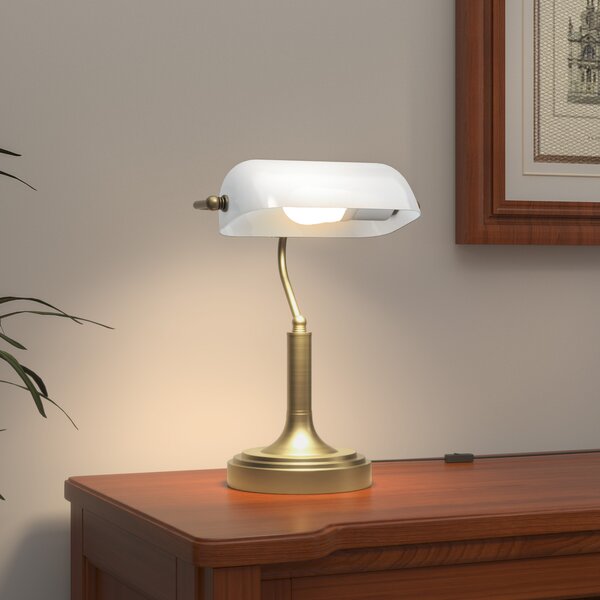 HOMCOM Lampada da Tavolo Regolabile con Interruttore, 26.8x22x39.5 cm, Bianco | Aosom Italy