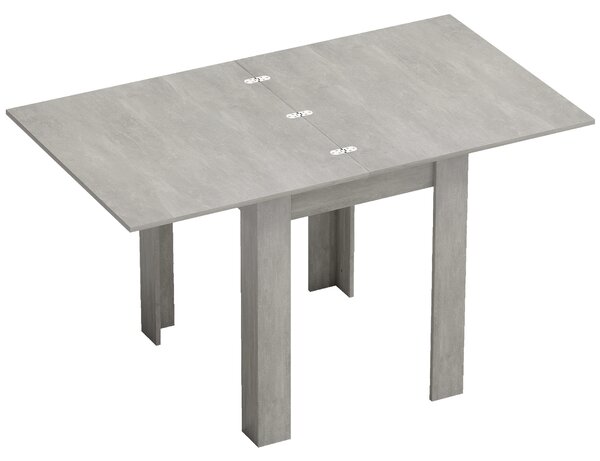 HOMCOM Tavolo da Pranzo Allungabile per 4-6 Persone in Legno e Acciaio, 140x80x77.5 cm, Grigio e color Legno | Aosom Italy