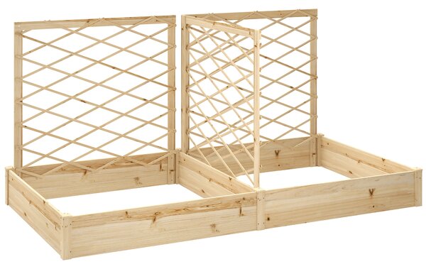 Outsunny Fioriera con 3 griglie regolabili, fioriera esterna in legno per balcone terrazza patio, 222 x 114 x 109 cm, legno naturale | Aosom Italy