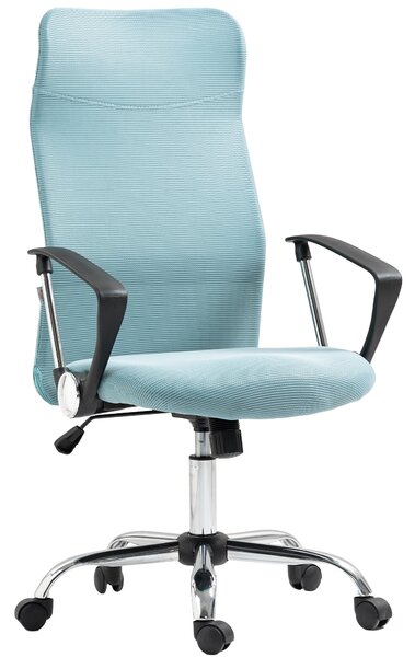 Sedia Ergonomica da Ufficio Girevole 63x65x109-119 cm con Schienale a Rete Verde Chiaro