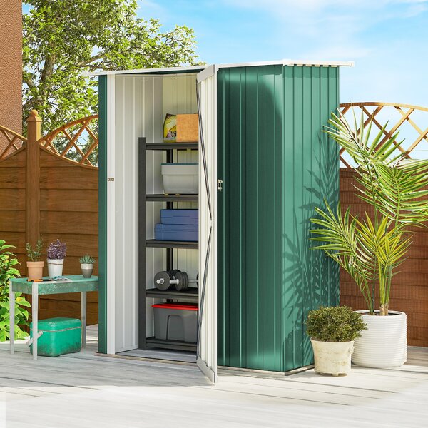 Outsunny Casetta Porta Attrezzi Capanno in Acciaio Impermeabile 142x84x189cm|Aosom