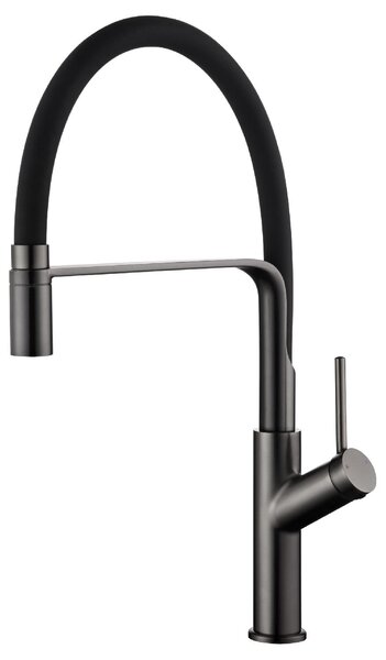 IMEX Rubinetto Cucina Miscelatore Monocomando con Bocca Flessibile colore Black Gun Metal - GCE022/BGM Sena