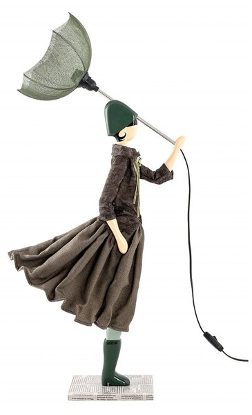 Lampada da tavolo a forma di donna con ombrello brianna di skitso