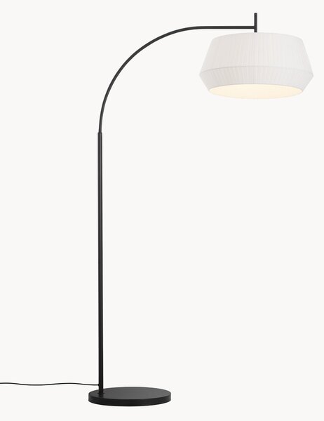 Lampada ad arco grande in tessuto plissettato Dicte