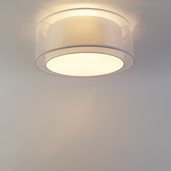 Plafoniera moderna bianca 50 cm 3 luci - Drum Duo