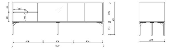 Mobile TV color terracotta 160x60x42 cm Met – noo.ma