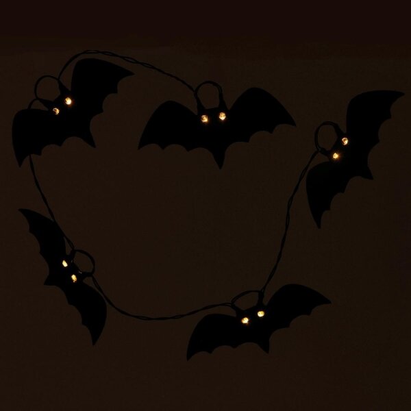 Retlux - Catena luci LED decorativa HALLOWEEN 10xLED/2xAA/bianco caldo 1,3m pipistrelli