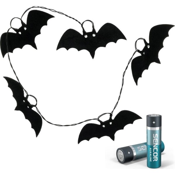 Retlux - Catena luci LED decorativa HALLOWEEN 10xLED/2xAA/bianco caldo 1,3m pipistrelli