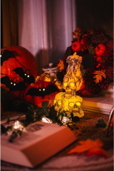 Retlux - Catena luci LED decorativa HALLOWEEN 10xLED/2xAA/bianco caldo 1,3m pipistrelli