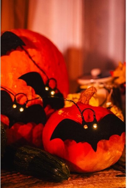 Retlux - Catena luci LED decorativa HALLOWEEN 10xLED/2xAA/bianco caldo 1,3m pipistrelli