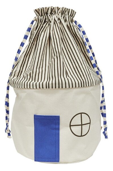 Cesta per giochi da bambino blu/color crema in tessuto ø 34x52 cm Koya – OYOY Mini