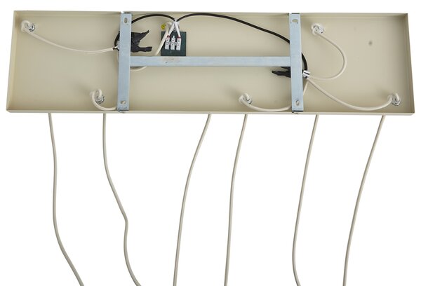 Lampada a sospensione scandinava beige con vetro bianco 6 luci - Wisp