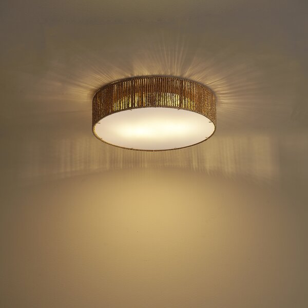 Plafoniera Japandi naturale con paralume 38cm 2 luci - Luz