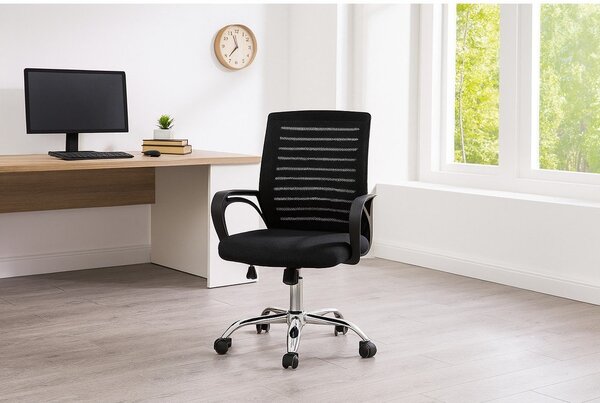 Sedia da ufficio nera in imbottito Evon – Bonami Essentials