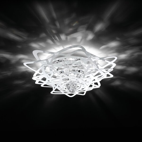Plafoniera Slamp, Aurora, dimmerabile, Bianco, Soggiorno, Plastica, Design