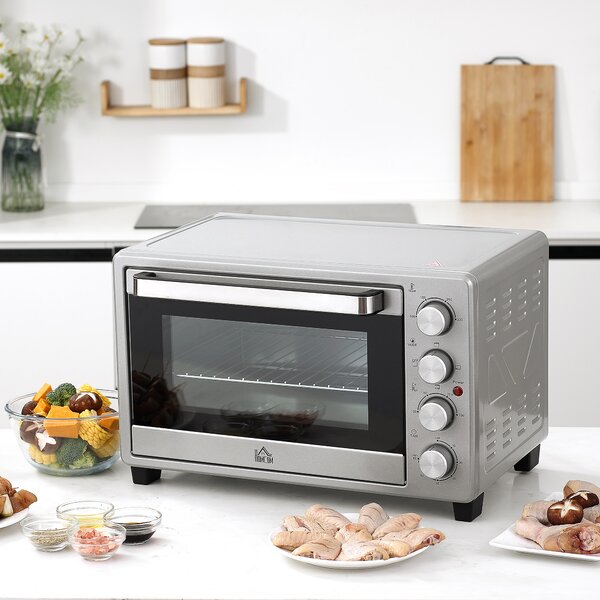 Forno Elettrico da 32L Regolazione Temperatura e Timer 3 Modalità di Cottura e Accessori Argento