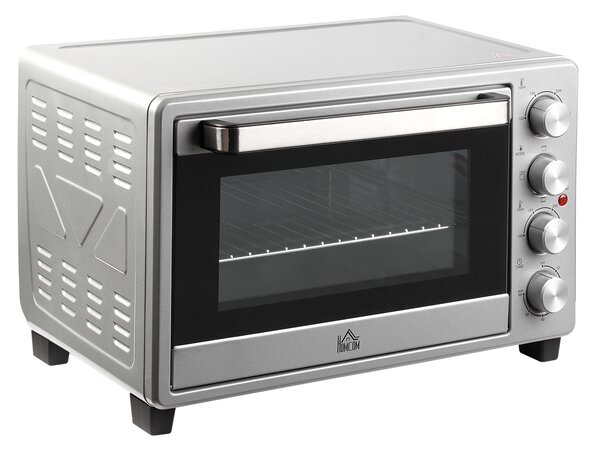 Forno Elettrico da 32L Regolazione Temperatura e Timer 3 Modalità di Cottura e Accessori Argento