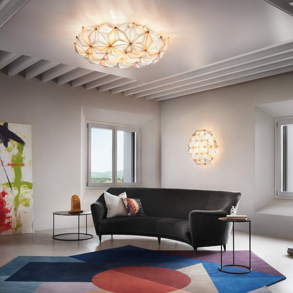 Plafoniera Slamp, La Vie, dimmerabile, Beige, Soggiorno, Plastica, Design