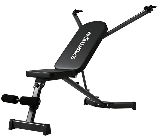 Panca Fitness Regolabile 135x130x107 cm con Bande di Resistenza Pieghevole Salvaspazio