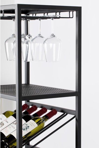 Portabottiglie in metallo nero per 20 bottiglie, 48x180 cm Cantor - Zuiver