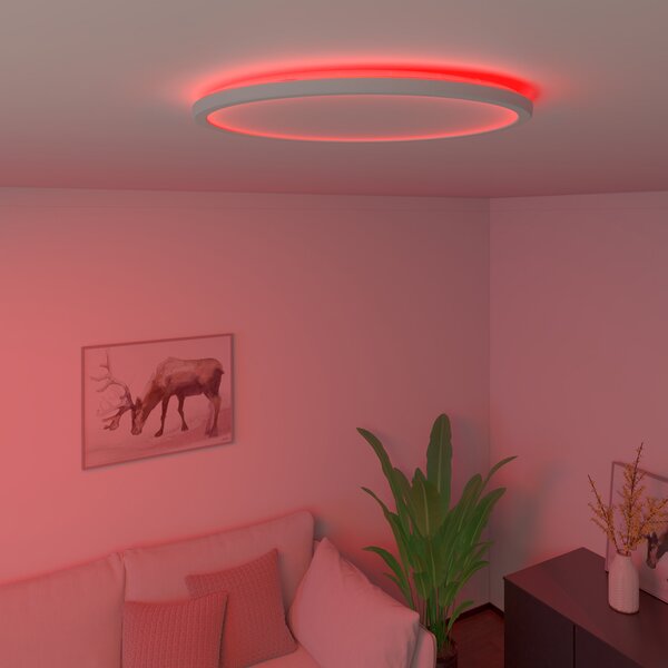 Plafoniera smart bianca 40 cm con LED RGBW IP54 - Siem