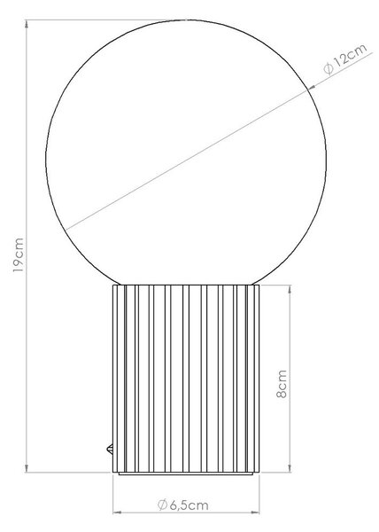 Lampada da tavolo marrone chiaro con paralume in vetro (altezza totale 19 cm) Orbital – Sollux