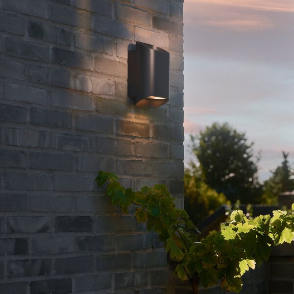 Lampade da esterno Nordlux, Nico 22 Round, dimmerabile, Nero, Balcone, Metallo, Moderno